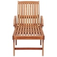 thumbnail image 3 of vidaXL Sun Lounger with Beige Cushion Solid Teak Wood, 3 of 5