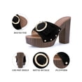 thumbnail image 4 of BLISSFUL STEP Women's Platform Block High Heels Buckle Slip on Sandals Black (Size 9.5), 4 of 8