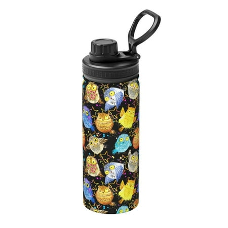 

Ocsxa Cartoon Bird Owl Print 18oz Stainless Steel Water Bottle Unisex Water Bottle Insulated Sports Water Cup Flask for Cold Water Drinks/Sports/Travel/Car/School