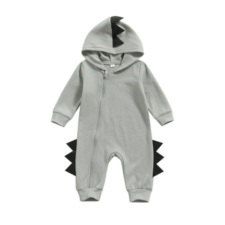 

Sunisery Autumn Winter Unisex Newborn Outfits Baby Boy Girl Cute Dinosaur Hooded Romper Jumpsuit Top