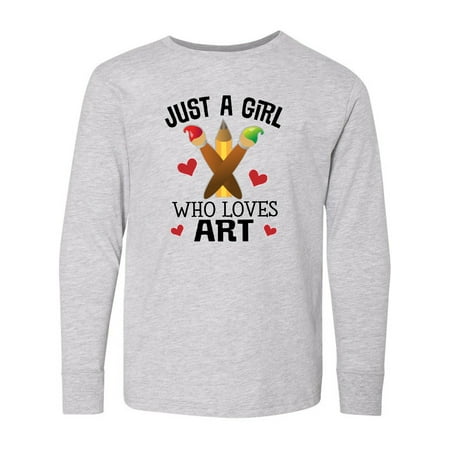 

Inktastic Artist Just a Girl Who Loves Art Youth Long Sleeve T-Shirt