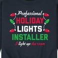 thumbnail image 3 of Instant Message - Holiday Lights Installer Christmas - Men's Crew Neck Fleece Pullover, 3 of 6