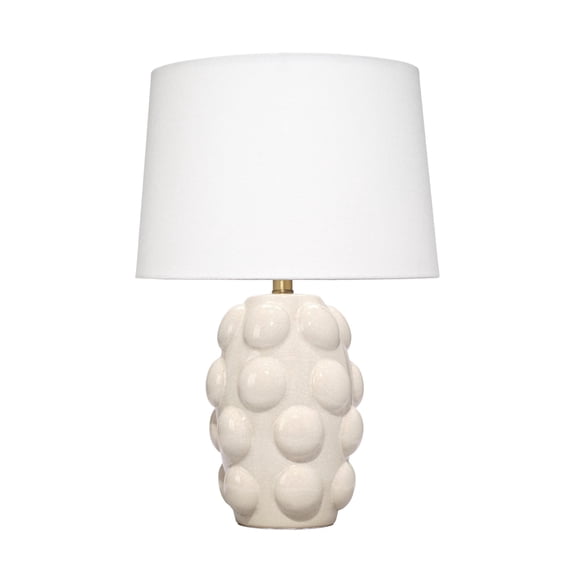 J&D Designs Silas Table Lamp in White Ceramic