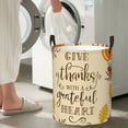 thumbnail image 4 of Goofa Thanksgiving With A Grateful Heart Printed Circular Hamper,Laundry Basket with Handles,Storage Baskets Foldable,Large Capacity Laundry Hamper-Small, 4 of 8