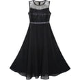 thumbnail image 3 of Sunny Fashion Girls Dress Rhinestone Chiffon Bridesmaid Wedding Pageant Formal Special Occasion Dance Night Ball Maxi Gown, Size 8, 3 of 12