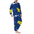 thumbnail image 2 of Naloa Cartoon Shark Men’s Pajamas Set - Long Sleeve Button Down Sleep Shirt and Pajama Bottoms Sleepwear Set-X-Large, 2 of 7
