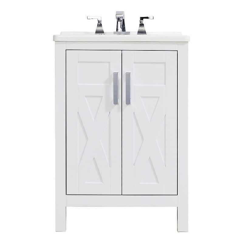 Stufurhome Hathaway 24 in. x 34 in. White Engineered Wood Laundry Sink