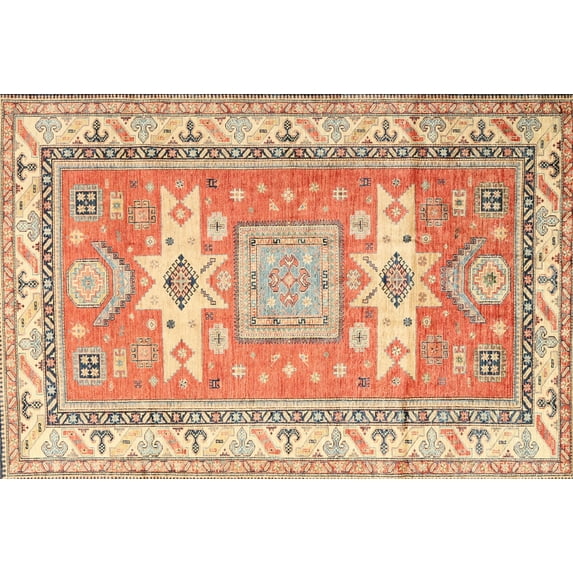 Ahgly Company Indoor Rectangle Traditional Chocolate Brown Geometric Area Rugs, 8' x 10'