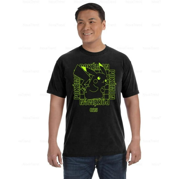 Pikachu Battle Mode Comfort Color T-Shirt Action Pose Graphic for Fans, Unisex, up to size 4XL