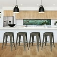 thumbnail image 4 of Costway Set of 4 Low Back Metal Counter Stool 24'' Seat Height Industrial Bar Stools, 4 of 12