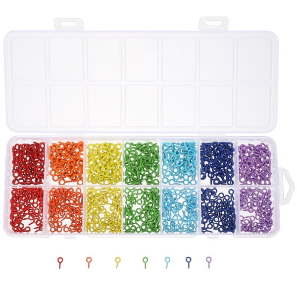 1 Box Colorful Screw Eye Pins Metal Eye Pins DIY Crafts Small Eye Pin