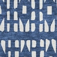 thumbnail image 3 of HomeRoots 676280 5 x 8 ft. Navy Blue & Ivory Geometric Transitional Washable Machine Made Rectangle Area Rug with UV Protection, 3 of 9