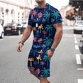 thumbnail image 2 of Pejock Men's Hawaiian Matching Set Summer Beach 2 Piece Outfits Flower T-Shirts and Shorts M-5XL, 2 of 5