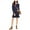 Blue - navy, variant on Michael Kors Womens Striped Flounce Dress, Blue, X-Small
