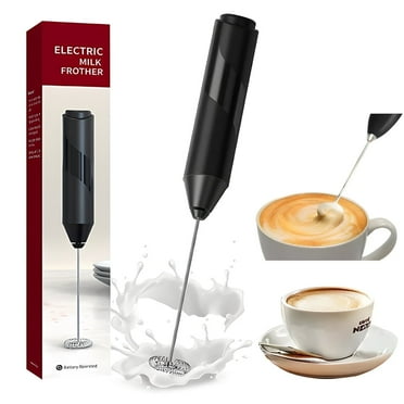 Frother Handheld, Milk Frother for Coffee, Battery Operated Drink Mixer for Matcha and More, Handheld Electric Mini Whisk Small Hand Mixers, Frappe Maker, Black