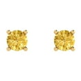 thumbnail image 3 of 0.2 Ct Round Cut Studs Yellow Natural Citrine 14K Yellow Solid Solid Gold Everyday Dainty Earrings Push Back, 3 of 7