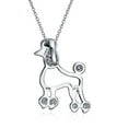thumbnail image 2 of Bling Jewelry Womens BFF Pink Cubic Zirconia Poodle Pendant Necklace in Silver, 2 of 6