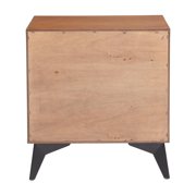 Zarif Nightstand Black & Walnut End Table, Modern Style, Ash Veneer MDF rectangular shape tabletop, MDF, Indoor Bedroom