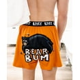 thumbnail image 5 of Lazy One Funny Animal Boxers, Novelty Boxer Shorts, Humorous Underwear, Gag Gifts for Men (Bear Bum Orange, Small), 5 of 6