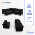 thumbnail image 3 of LASE Muebles Sala Esquinera Italia Sofá + Loveseat Configurable en L 6 cojines Marfil, 3 of 7