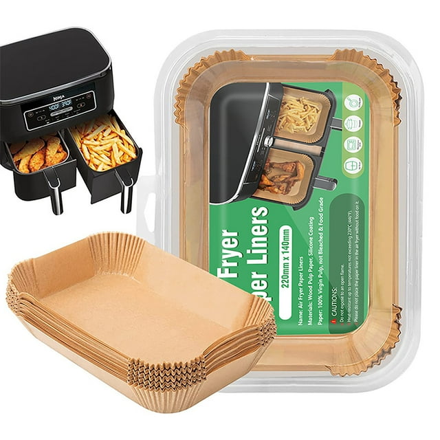 Fiudx Revestimients para Freidoras, Papel Cuerno Resistente Al Calor, Bandeja Antiadherente para Freidora, Papel de Pergamino Desechable, Repostería para Fiestas de Camping, Comodidad En La Cocina, D
