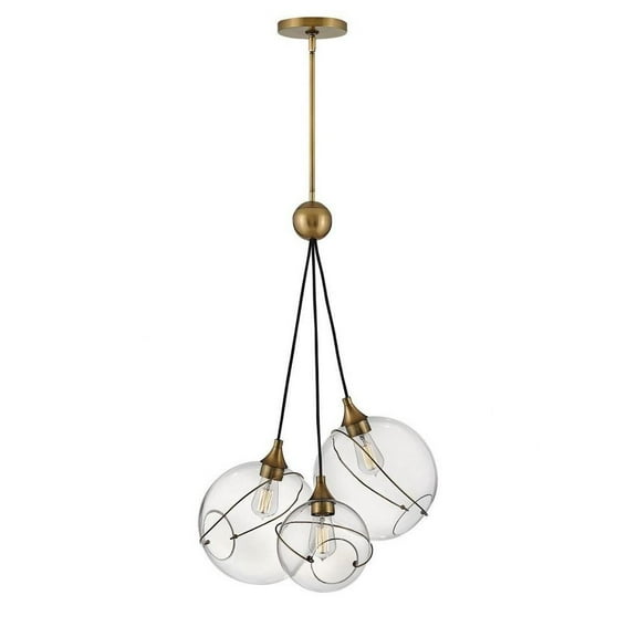 3 Light Pendant in Modern-Bohemian Style 18.25 inches Wide By 36.5 inches High-Heritage Brass Finish Bailey Street Home 81-Bel-4312507