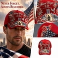 thumbnail image 6 of JULMCOMO 9.11 Memorial Baseball Cap Never Forget Floral Firefighter Print Adjustable Graphic Hat Patriotic American Flag Hat for Unisex Red, 6 of 6