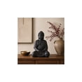 thumbnail image 4 of 8" x 12" Dark Gray Ceramic Meditating Buddha Sculpture with Engraved Carvings and Relief Details, by CosmoLiving by Cosmopolitan, 4 of 12