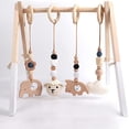 thumbnail image 3 of Arco De Juego De Madera Para Bebés, Anillo De Dentición Para Bebés, Colgante Colgante, Juguete De Gimnasio Para Bebés, Juguete De Actividad De Gimnasia Para Bebés 4 Uds Noticed BA001338-04, 3 of 6
