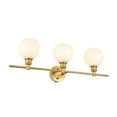 thumbnail image 4 of Collier 3 light Brass and Frosted white glass Wall sconce, 4 of 5