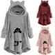 thumbnail image 5 of Pntutb, vestido de manta con capucha peluda de lana con orejas de gato de invierno con patrón bonito para mujer, Tops de felpa para chicas adolescentes, liquidación Pntutb Pntutb-8201, 5 of 6