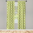 thumbnail image 3 of Ambesonne Plaid Curtains, Scotish Tartan Motif Print, Pair of 28"x95", Marigold and Lime Green, 3 of 5