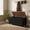 Dark brown and black color combination (618247 + black small embossing), variant on Farmhouse Storage Bench, Storage Chest with 2 Safety Hinges, 15.7 x 39.4 x 18.9 Inches, Ideal for Entryway, Bedroom, and Living Room