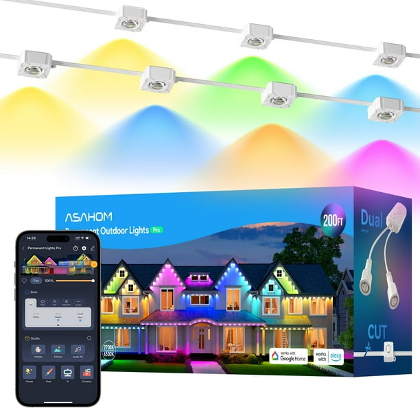 Lámpara exterior ASAHOM Pro S108D 61 m 144 LED RGBCW IP67