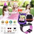 thumbnail image 3 of SHANNA 4G Kids Watch Phone with Dual ​Camera, Kids Smart Watch for Girls Boys, IP67 Waterproof, 2-Way Calls, GPS SOS Video &Voice Chat, Wrist Watch for Kids Aged 3-14 Birthday Gifts (Purple), 3 of 9