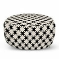 thumbnail image 1 of Retro Pouf, Simple Crossing Style Shapes Monochromatic Geometric Themed Repetition, Decorative Soft Foot Rest with Removable Cover Living Room and Bedroom, Champagne Charcoal Grey, by Ambesonne, 1 of 3