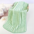 thumbnail image 3 of Striped Coral Fleece Towel,30*14In,Soft Thick Fabric with Strong Water Absorption, Unisex Daily Cloth for Facial Washing Bathing and Hair Drying Household Cleaning Use, 3 of 7