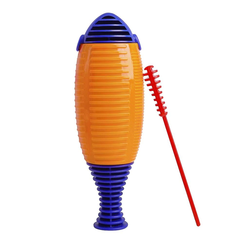220mm 8.66 inch D DOLITY Fish Shape Plastic Guiro Kids Percussion Musical Instrument Toy with Scraper 