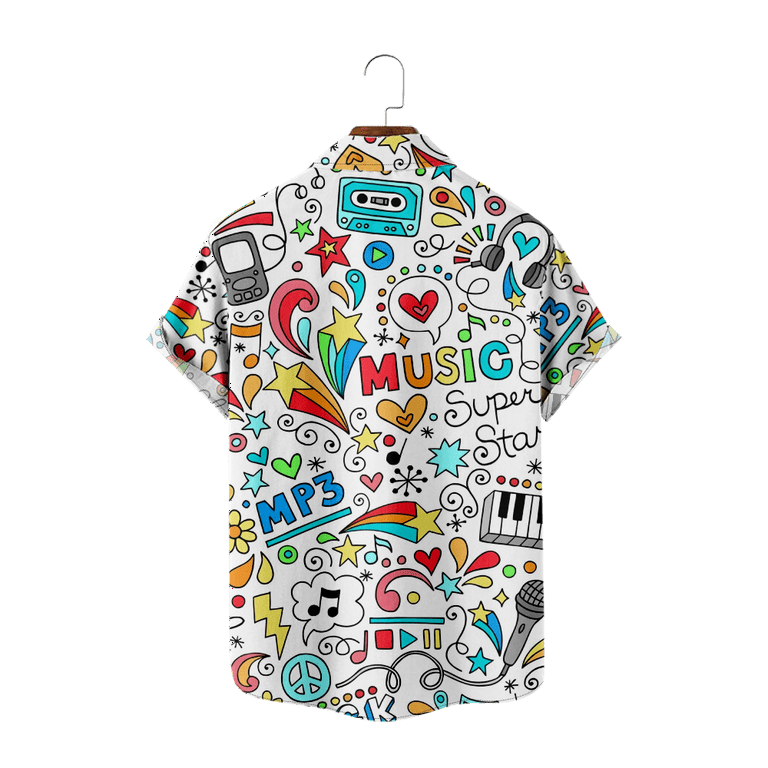 Funny Fishing Short Sleeve Casual Button Shirts Kawaii Shirts For Kids And  Adults 