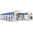thumbnail image 3 of Outsunny 16.5' x 33' Large Party Tent, Heavy Duty Outdoor Canopy Tent Shelter with Removable Sidewalls, 10 Windows, Blue, 3 of 10