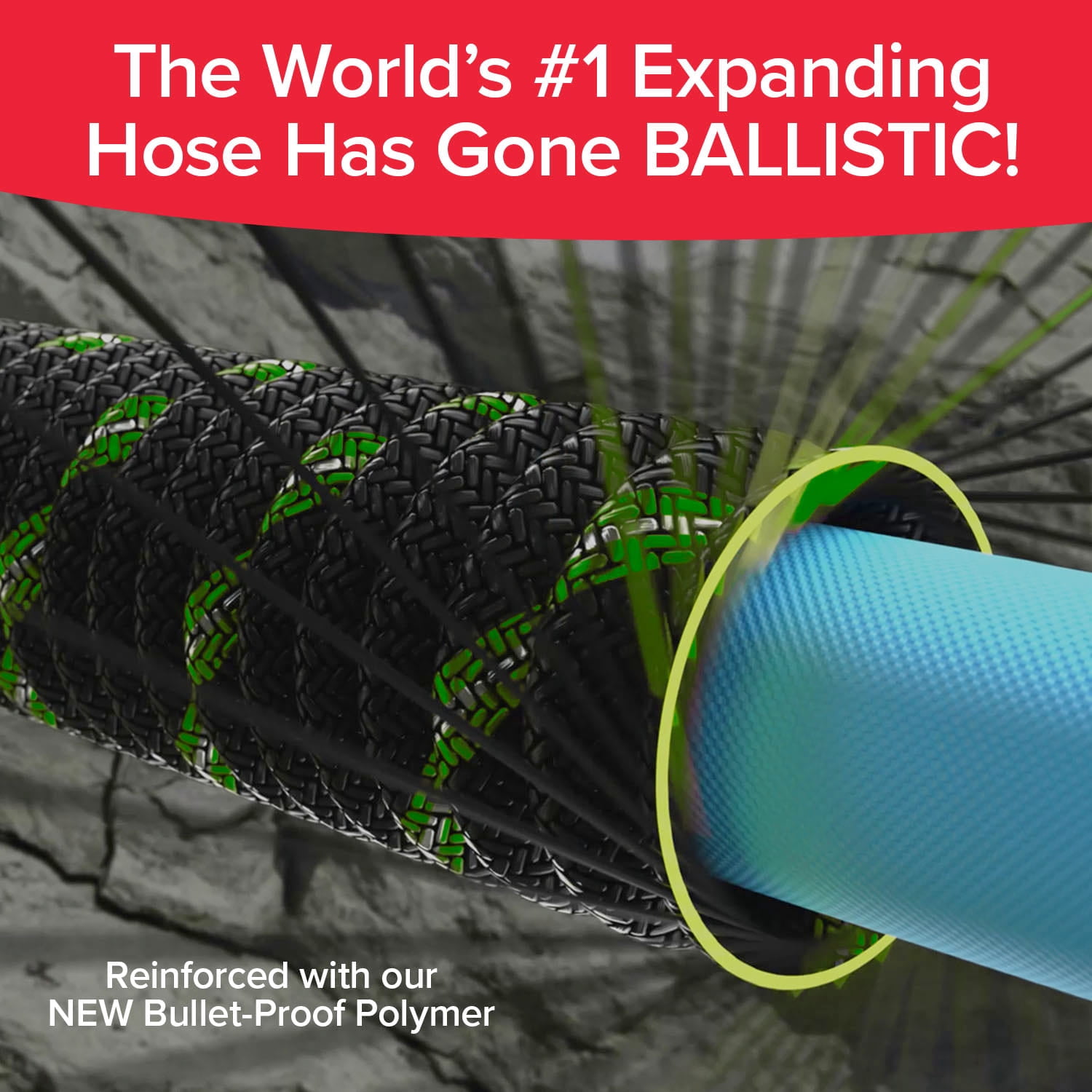 Pocket Hose Ballistic Double UV 50 ft Expandable Garden Hose with Pocket Pivot