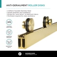thumbnail image 2 of Fine Fixtures Frameless Shower Glass Door - Clear Double Sliding Shower Door with Tempered Glass - Shower Glass Panel Bathroom Door, Hardware Complete Kit 48" W x 80" D in Satin Brass Finish, 2 of 11