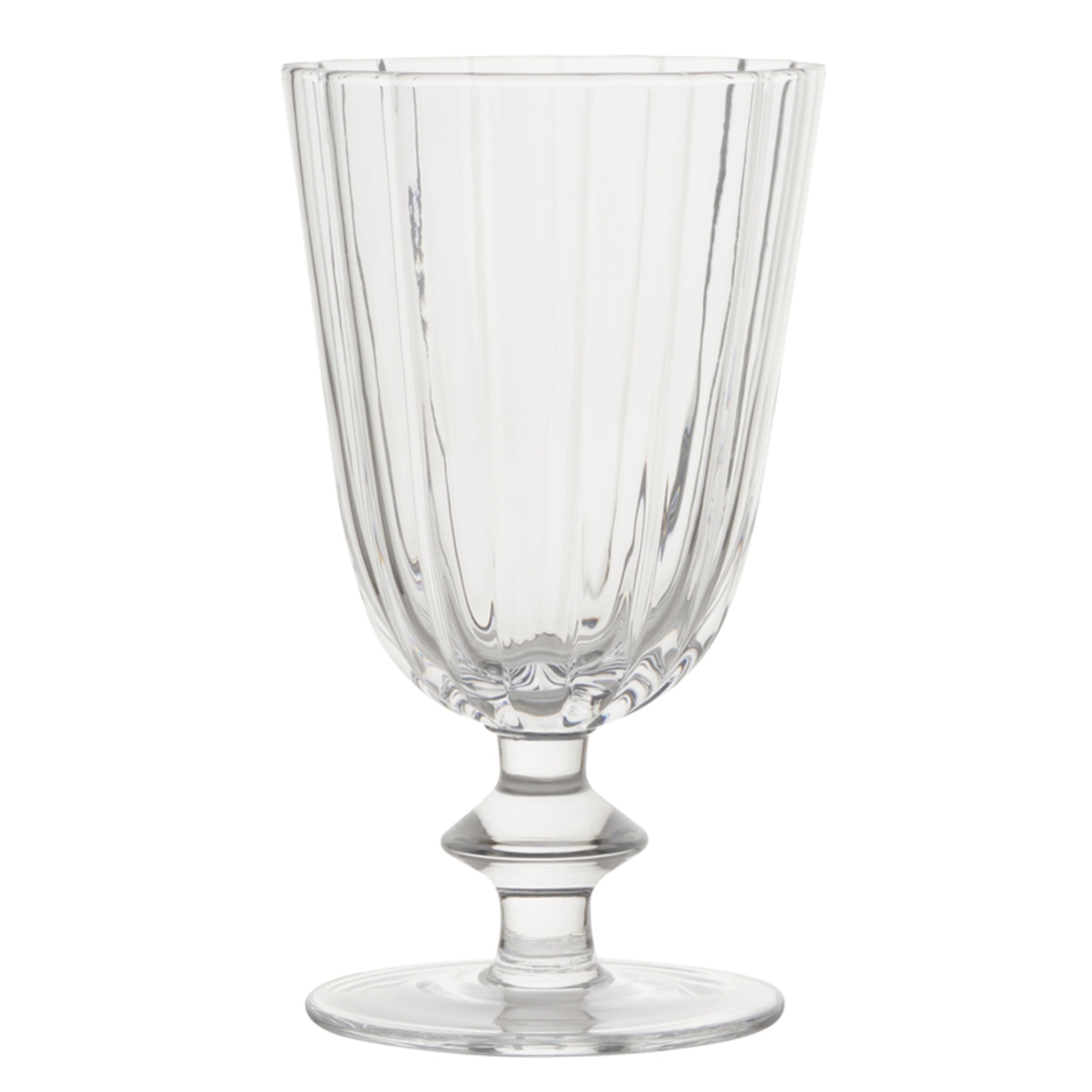 Beautiful Scallop Set of 4 Glass Goblet Clear by Drew Barrymore