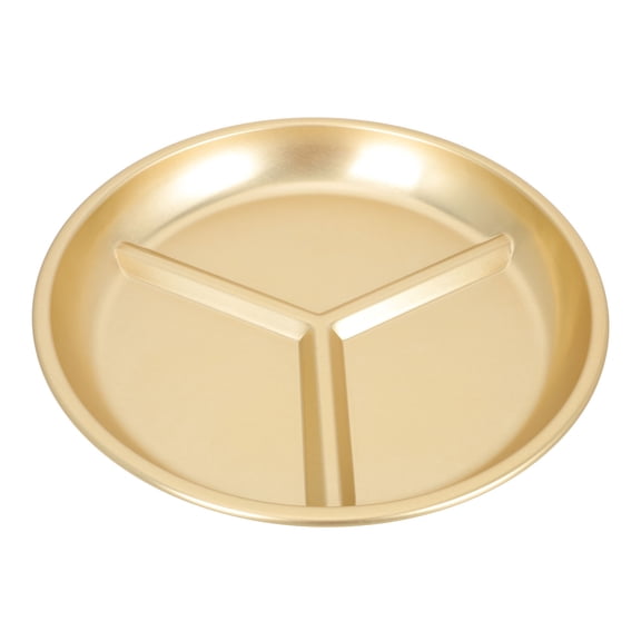 Soimiss Household Golden Divided Food Plate for Kitchen Use with Practical Multiple Compartments