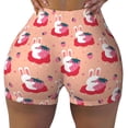 thumbnail image 2 of Haiem Bunny And Strawberry No Front Seam Biker Shorts for Women Yoga Workout Gym Bike Shorts with Tummy Control Moisture-Wicking-XX-Large, 2 of 9