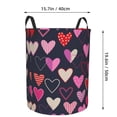 thumbnail image 2 of DouZhe Waterproof Collapsible Large Laundry Baskets, Romantic Love Pink Hearts Prints Circular Hamper with Handles, 2 of 6