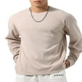 thumbnail image 1 of Loose Fit Crewneck Tops for Men in Solid Color for Spring, 1 of 6