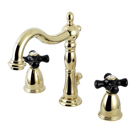 Kingston Brass KB1972PKX Widespread Lavatory Faucet with Retail Pop-Up, PB