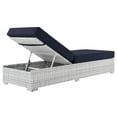 thumbnail image 4 of Modway Convene Rattan Weave Outdoor Patio Chaise in Light Gray/Navy, 4 of 8