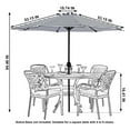 thumbnail image 4 of KAHOO 9Ft Patio Umbrella Outdoor Garden Table Patio Folding 8 Ribs Adjustable Crank Deck Backyard Black Stripe, 4 of 5
